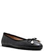 Color:Smooth Black - Image 1 - Ava Icon Leather Ballet Flats