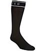Color:Black - Image 1 - Branded Mid-Calf Dress Socks