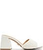 Color:White - Image 2 - Chloe Pearl Embellished Slide Sandals