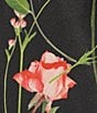 Color:Black - Image 3 - Connihh Hammered Satin Mock Neck Sleeveless Floral Midi A-Line Dress