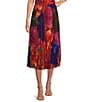 Color:Multi - Image 1 - Evola Woven Floral Print Pleated A Line Coordinating Midi Skirt