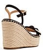Color:Black Overflow - Image 3 - Gia Canvas Bow Espadrille Wedge Sandals