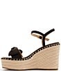 Color:Black Overflow - Image 5 - Gia Canvas Bow Espadrille Wedge Sandals