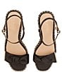 Color:Black Overflow - Image 6 - Gia Canvas Bow Espadrille Wedge Sandals