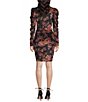 Color:Black - Image 2 - Jayn Floral Print V-Neck Long Sleeve Wrap Dress