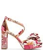 Color:Bright Multi - Image 2 - Maddy Rose Satin Floral Dress Sandals