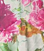 Color:White - Image 3 - Mekayla Floral Print Short Puffed Sleeve Midi Dress