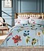 Color:Light Blue - Image 1 - New Hampton Collection Floral Duvet Cover Mini Set