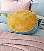 Color:Yellow - Image 3 - New Hampton Collection Floral Embroidered Round Pillow
