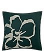 Color:Sage - Image 1 - Oversized Embroidered Magnolia Floral Square Decorative Pillow