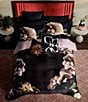 Color:Black - Image 4 - Paper Floral Printed Comforter Mini Set