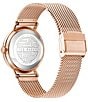 Color:Rose Gold - Image 2 - Phylipa Peonia 3-Hand Mesh Bracelet Watch