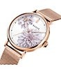 Color:Rose Gold - Image 3 - Phylipa Peonia 3-Hand Mesh Bracelet Watch