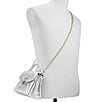 Color:Silver - Image 4 - Poppy Top Handle Metallic Leather Satchel Bag