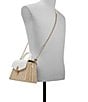 Color:White Raffia Leather - Image 4 - Rattan Poppy May Top Handle Satchel Bag