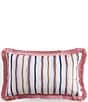 Ted Baker London Scallop Stripe Velvet Fringe Decorative Accent Pillow - Image 1