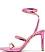 Color:Pink - Image 5 - Sophia Metallic Leather Dress Sandals