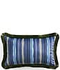 Ted Baker London Stripe Print Fringe Ruffle Hem Decorative Pillow, Color:Sapphire - Image 1