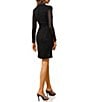 Terani Couture Beaded Mock Neck Long Illusion Sleeve Tweed Sheath Dress - Image 2
