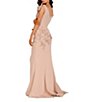 Color:Mocha - Image 2 - Beaded Off-the-Shoulder Sweetheart Neck Cap Sleeve Thigh High Slit Gown