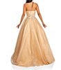Color:Champagne - Image 2 - Beaded Shimmer Strapless Sleeveless Tulle Ball Gown