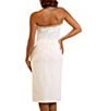 Terani Couture Beaded Trim Strapless Crepe Sheath Knee Length Dress - Image 2