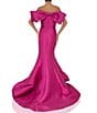 Color:Fuchsia - Image 2 - Bow Front Off the Shoulder Sleeveless Mermaid Gown