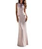 Terani Couture Crew Neck Tweed Column Gown - Image 1