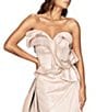 Color:Rose Gold - Image 3 - Embellished Metallic Strapless Sweetheart Neck Gown