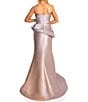 Color:Taupe - Image 2 - Embroidered Mikado Strapless Sleeveless Mermaid Gown