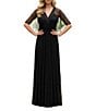 Terani Couture Flutter Sleeve Sequin Mesh Blouson Gown - Image 1