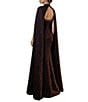 Terani Couture Halter Jacquard Capelet Gown - Image 2