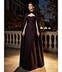Terani Couture Halter Jacquard Capelet Gown - Image 3