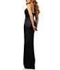 Terani Couture Halter Neck Corset Bodice Mikado Column Gown, Color:Black - Image 2