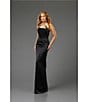 Terani Couture Halter Neck Corset Bodice Mikado Column Gown, Color:Black - Image 4