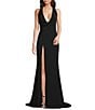 Terani Couture Halter Neck Sleeveless Jersey Column Gown