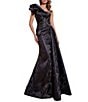 Terani Couture Jacquard Beaded Ruffle One Shoulder Trumpet Gown - Image 1