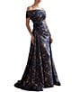 Terani Couture Jacquard Off-The-Shoulder Sheath Gown - Image 5