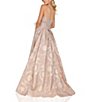 Color:Champagne - Image 2 - Jacquard Strapless A-Line Ballgown
