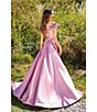 Terani Couture Mikado Embellished Bodice One Off-The-Shoulder A-Line Gown, Color:Rose - Image 5