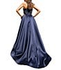 Terani Couture Mikado Embellished Bodice One Off-The-Shoulder A-Line Gown, Color:Navy Navy - Image 2