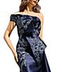 Terani Couture Mikado Embellished Bodice One Off-The-Shoulder A-Line Gown, Color:Navy Navy - Image 3