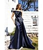 Terani Couture Mikado Embellished Bodice One Off-The-Shoulder A-Line Gown, Color:Navy Navy - Image 4