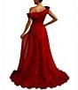 Terani Couture Mikado One Shoulder Rosette Applique Train Gown - Image 6