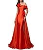Terani Couture Mikado One Shoulder Rosette Applique Train Gown - Image 5