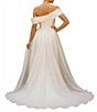 Terani Couture Mikado One Shoulder Rosette Applique Train Gown - Image 2