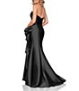 Terani Couture Mikado Strapless Side Ruffle A-Line Gown, Color:Black - Image 2
