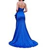 Terani Couture Mikado Strapless Side Ruffle A-Line Long Gown - Image 2