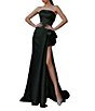 Terani Couture Mikado Strapless Side Ruffle A-Line Long Gown - Image 1