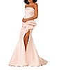 Terani Couture Mikado Strapless Side Ruffle A-Line Gown, Color:Blush - Image 3